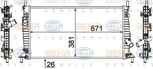 BEHR HELLA SERVICE 8MK376764341 Радіатор, охолодження двигуна