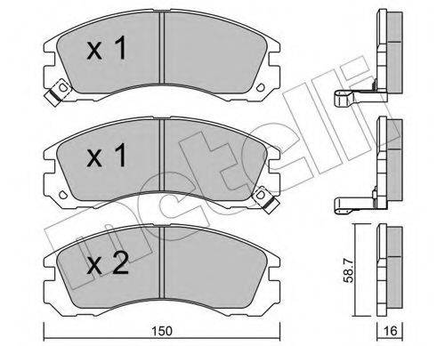 Комплект тормозных колодок, дисковый тормоз METELLI 22-0134-0