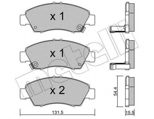 Комплект тормозных колодок, дисковый тормоз METELLI 22-0138-0
