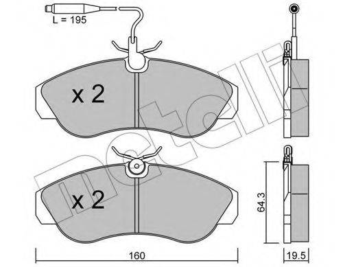 Комплект тормозных колодок, дисковый тормоз METELLI 22-0155-0