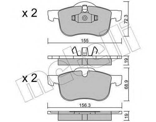 Комплект тормозных колодок, дисковый тормоз METELLI 22-0309-0