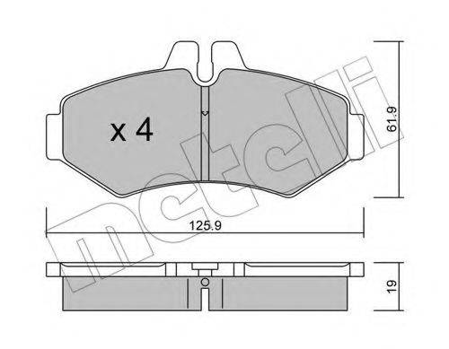 Комплект тормозных колодок, дисковый тормоз METELLI 22-0572-0