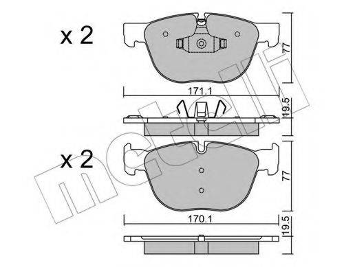 Комплект тормозных колодок, дисковый тормоз METELLI 22-0770-0