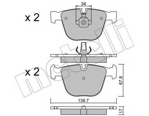 Комплект тормозных колодок, дисковый тормоз METELLI 22-0773-0