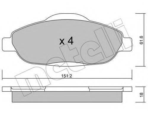 Комплект тормозных колодок, дисковый тормоз METELLI 22-0804-0