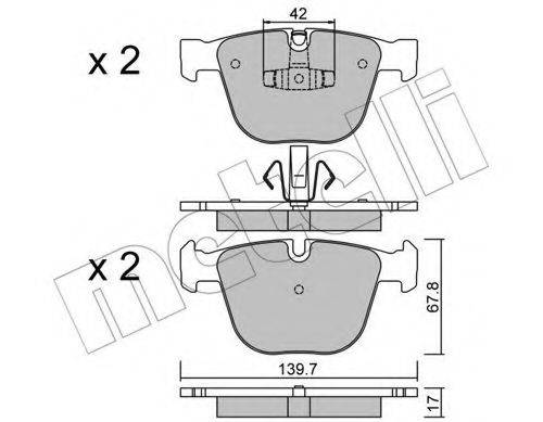 Комплект тормозных колодок, дисковый тормоз METELLI 22-0773-6
