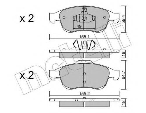Комплект тормозных колодок, дисковый тормоз METELLI 22-0817-0