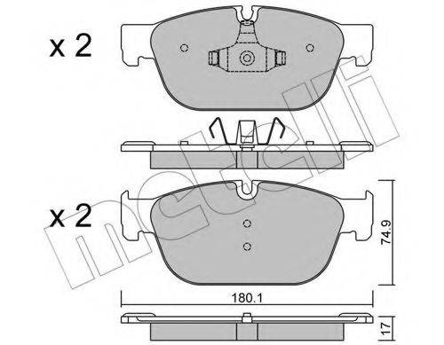 Комплект тормозных колодок, дисковый тормоз METELLI 22-0854-0