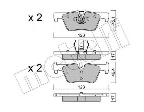 Комплект тормозных колодок, дисковый тормоз METELLI 22-0962-0