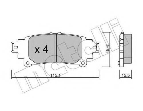 Комплект тормозных колодок, дисковый тормоз METELLI 22-0977-0