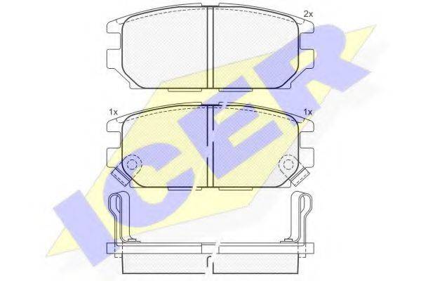 Комплект тормозных колодок, дисковый тормоз ICER 140983