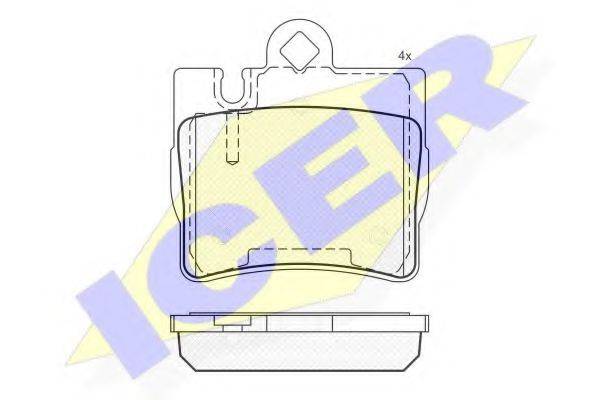 Комплект тормозных колодок, дисковый тормоз ICER 181390