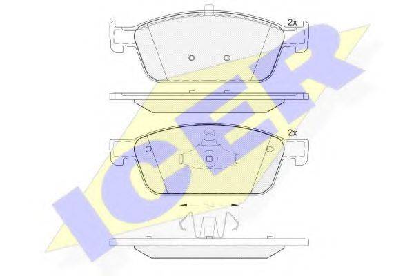 Комплект тормозных колодок, дисковый тормоз ICER 182134