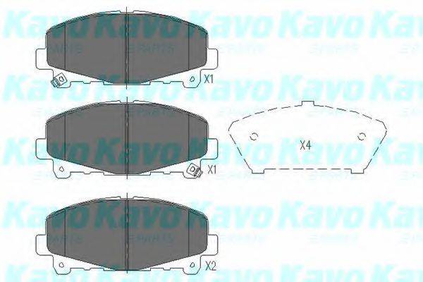 Комплект тормозных колодок, дисковый тормоз KAVO PARTS KBP-2050