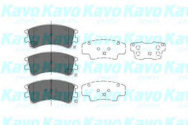 Комплект гальмівних колодок, дискове гальмо KAVO PARTS KBP-4512