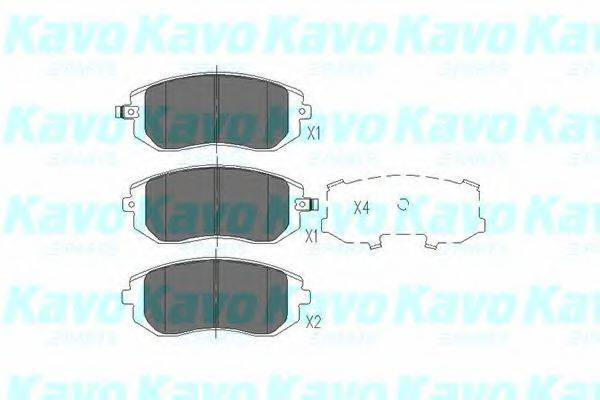 Комплект гальмівних колодок, дискове гальмо KAVO PARTS KBP-8004