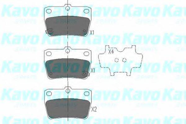Комплект гальмівних колодок, дискове гальмо KAVO PARTS KBP-9068