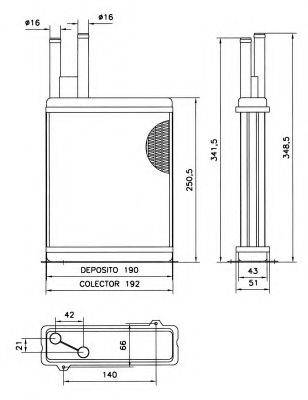 Теплообмінник, опалення салону NRF 52066