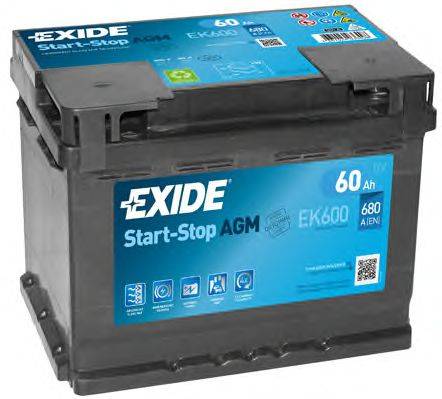 Стартерная аккумуляторная батарея; Стартерная аккумуляторная батарея EXIDE EK600