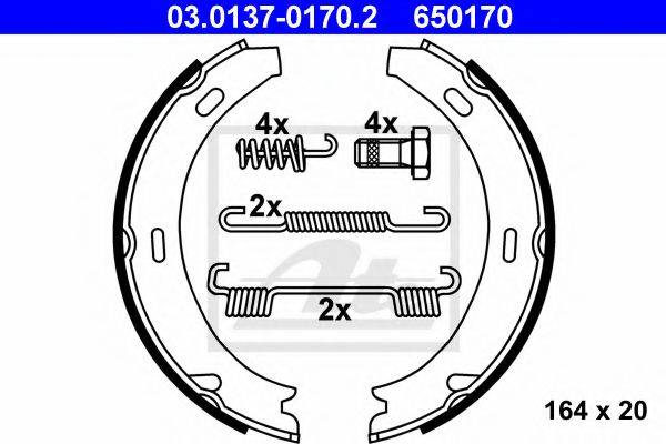 Комплект тормозных колодок, стояночная тормозная система ATE 03.0137-0170.2