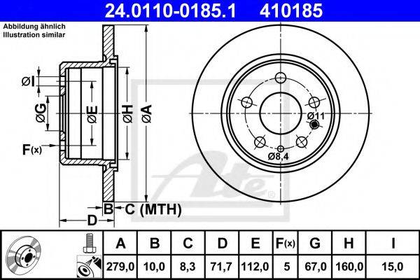 Тормозной диск ATE 24.0110-0185.1