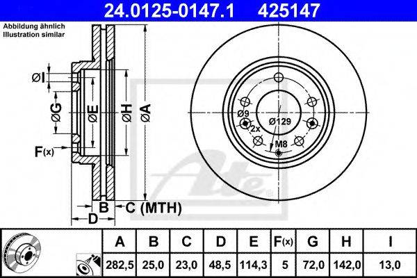 Тормозной диск ATE 24.0125-0147.1
