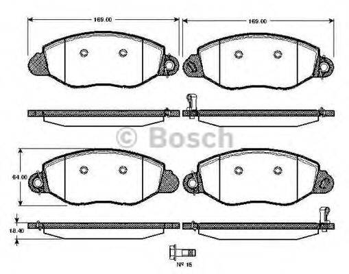 BOSCH 0986TB2817 Комплект гальмівних колодок, дискове гальмо