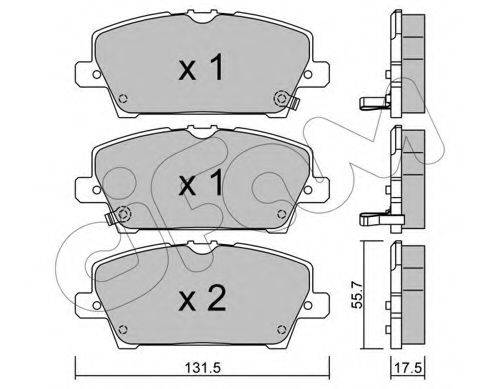 Комплект тормозных колодок, дисковый тормоз CIFAM 822-728-0