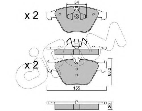 Комплект тормозных колодок, дисковый тормоз CIFAM 822-558-6