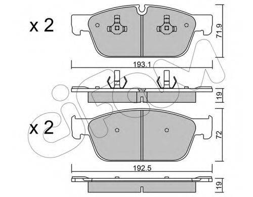 Комплект тормозных колодок, дисковый тормоз CIFAM 822-967-0