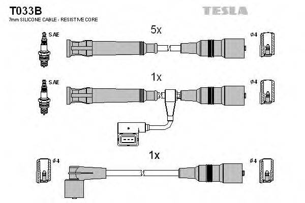 Комплект проводов зажигания TESLA T033B