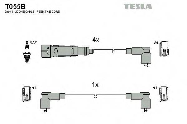 Комплект дротів запалення TESLA T055B