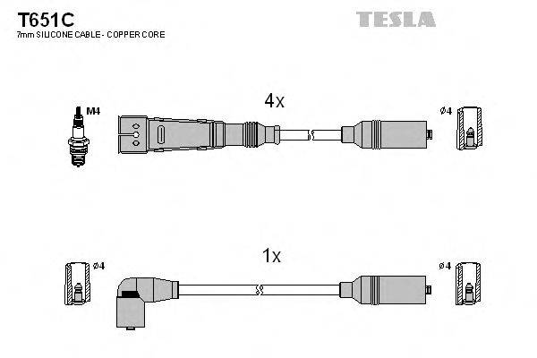 Комплект проводов зажигания TESLA T651C