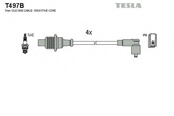 Комплект проводов зажигания TESLA T497B