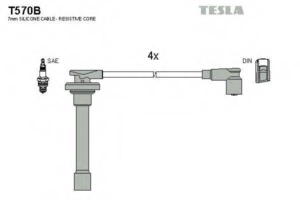 Комплект проводов зажигания TESLA T570B