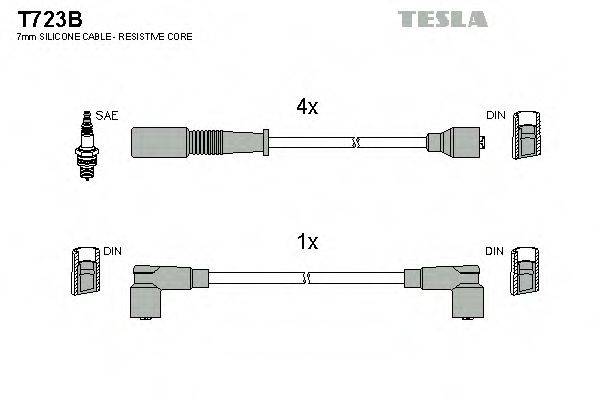 Комплект проводов зажигания TESLA T723B