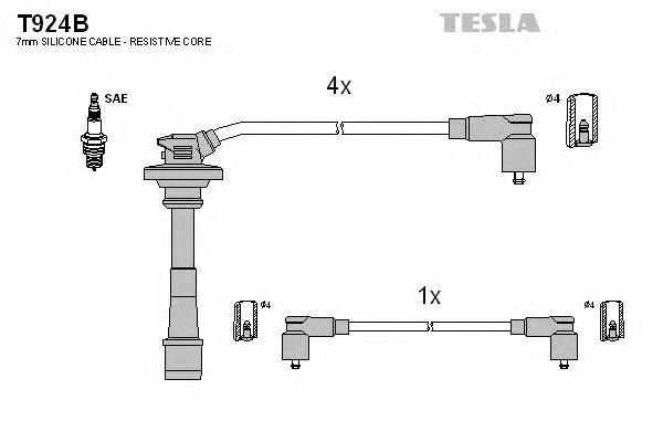 Комплект проводов зажигания TESLA T924B