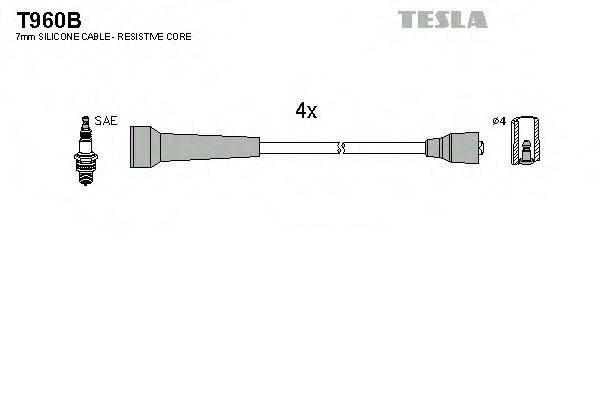 Комплект проводов зажигания TESLA T960B