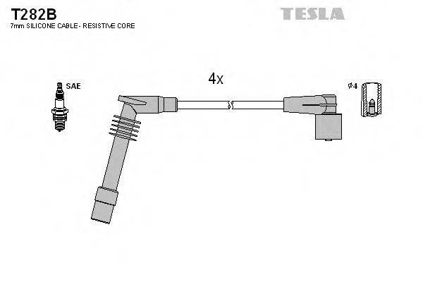 Комплект проводов зажигания TESLA T282B