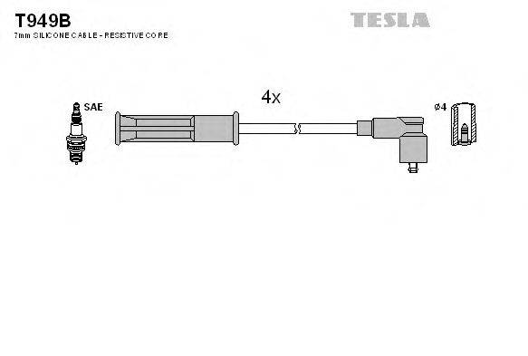 Комплект дротів запалення TESLA T949B