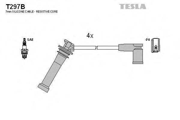 Комплект проводов зажигания TESLA T297B