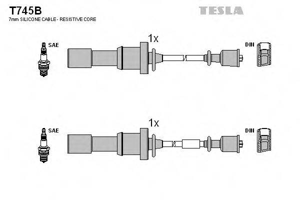 Комплект проводов зажигания TESLA T745B