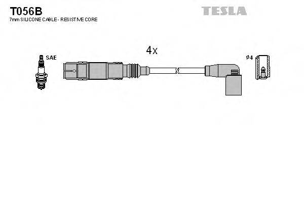 Комплект дротів запалення TESLA T056B