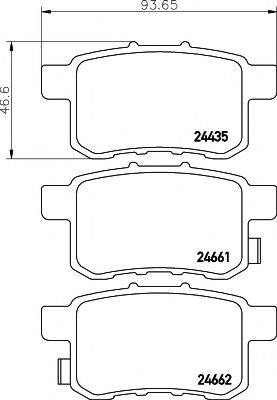 Комплект тормозных колодок, дисковый тормоз TEXTAR 2443501