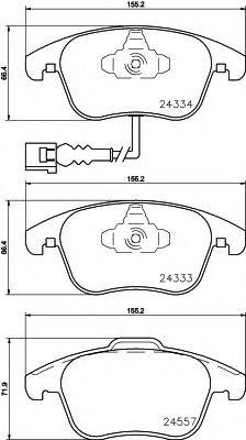 Комплект тормозных колодок, дисковый тормоз TEXTAR 2433401