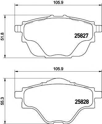 Комплект тормозных колодок, дисковый тормоз TEXTAR 2582701