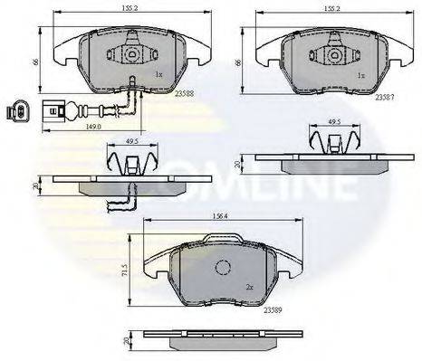 Комплект гальмівних колодок, дискове гальмо COMLINE CBP11224