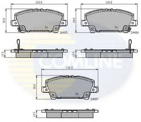 Комплект тормозных колодок, дисковый тормоз COMLINE CBP31586