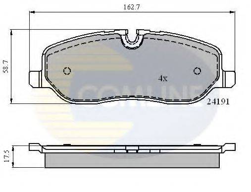 Комплект тормозных колодок, дисковый тормоз COMLINE CBP01533
