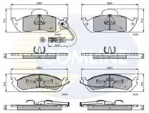 Комплект тормозных колодок, дисковый тормоз COMLINE CBP1911